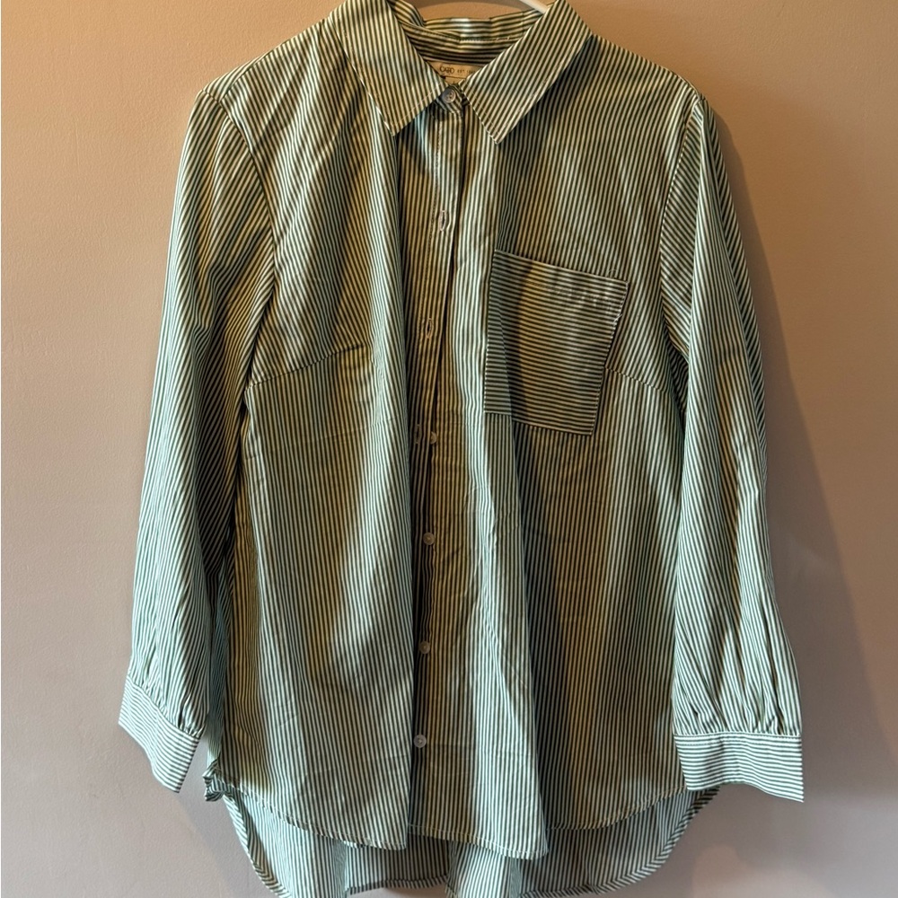 Cato Green Striped Button-Up Shirt